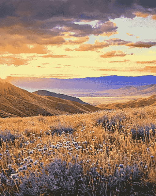 Golden California Desert Diamond Painting