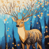 Golden Deer Fantasy Diamond Painting