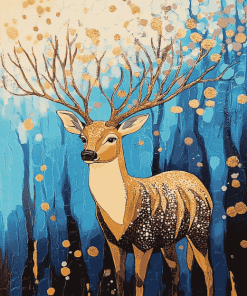 Golden Deer Fantasy Diamond Painting