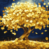 Golden Money Tree Art Diamond Painting