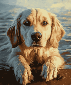 Golden Retriever Summer Fun Diamond Painting