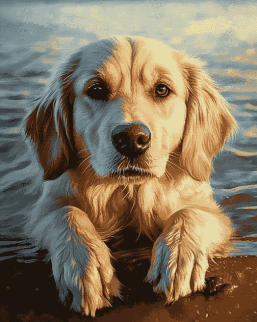 Golden Retriever Summer Fun Diamond Painting