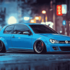 Golf GTI Blue Car Diamond Painting