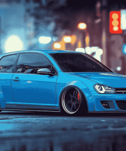 Golf GTI Blue Car Diamond Painting