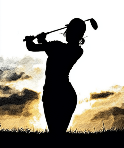 Golf Lady Silhouette Diamond Painting