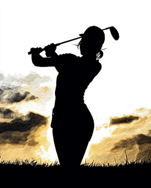 Golf Lady Silhouette Diamond Painting