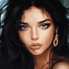 Gorgeous Black-Haired Woman Diamond Painting