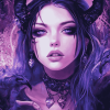 Goth Girl Colorful Diamond Painting