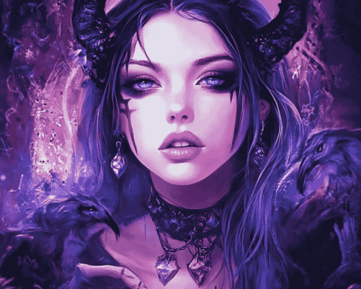 Goth Girl Colorful Diamond Painting