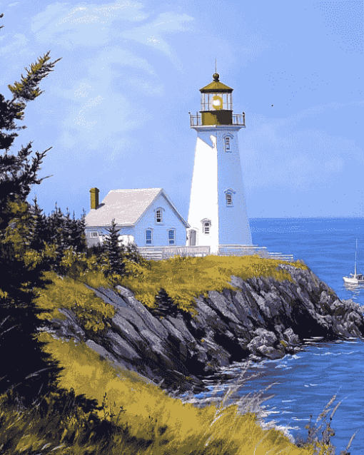 Grand Manan Lighthouse Landscape Diamond Painting