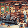 Grandfather Cartoon Garage Diamond Painting