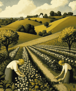 Grant Wood Country Landscapes Diamond Painting