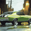 Green Chevy Chevelle Engines Diamond Painting