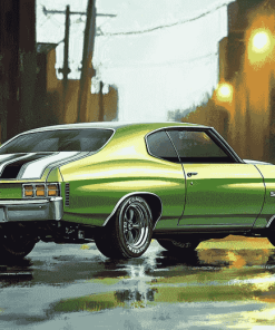 Green Chevy Chevelle Engines Diamond Painting