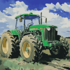 Green Farm Tractor Diamond Painting