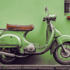 Green Moped Motorbike Diamond Painting