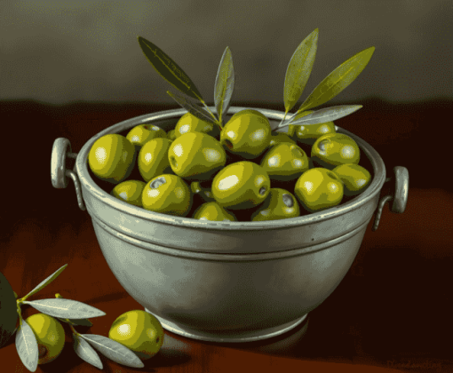 Green Olive Food Bucket Diamond Painting