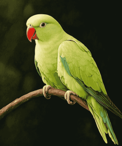 Green Parakeet Bird Diamond Painting