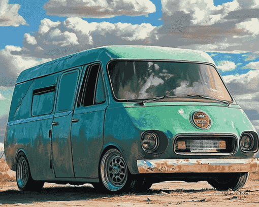 Green Van Adventure Diamond Painting