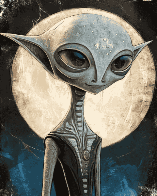 Grey Alien Fantasy Diamond Painting