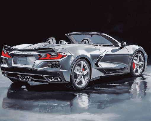 Grey C8 Corvette Convertible Diamond Painting