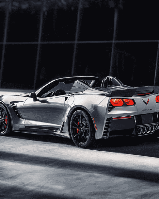 Grey Corvette Stingray Car Diamond Painting