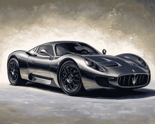 Grey MC20 Maserati Supercar Diamond Painting