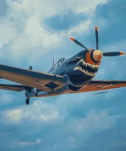 Grey P 40 Fighter Diamond Painting