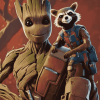 Groot and Rocket Fortnite Art Diamond Painting