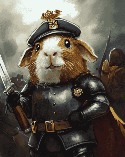 Guinea Pig Soldier Diamond Painting