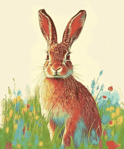 Hare Meadow Animals Diamond Painting