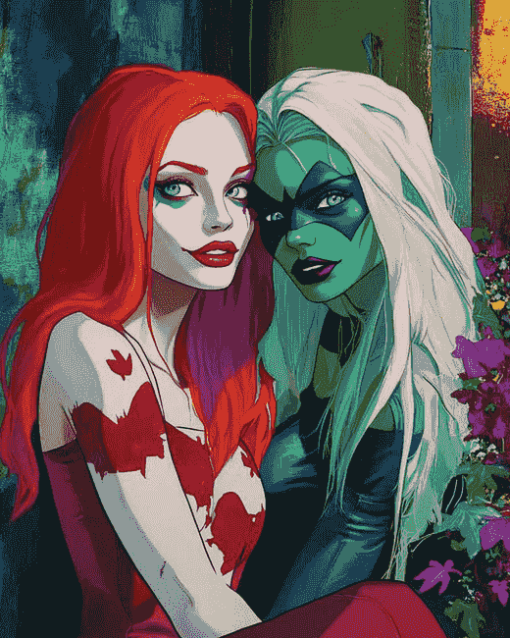 Harley Quinn and Poison Ivy Art Diamond Painting