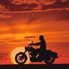 Harley Silhouette in Sunset Diamond Painting