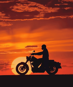 Harley Silhouette in Sunset Diamond Painting