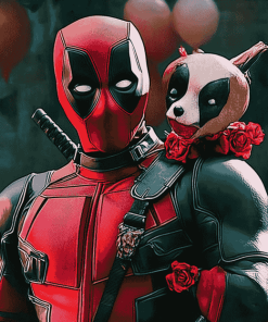 Harley and Deadpool Cartoon Diamond Painting