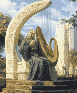 Harpist Architecture Diamond Painting