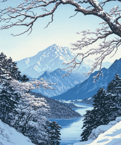 Hasui Kawase Snowy Landscape Diamond Painting