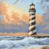 Hatteras Lighthouse Seascape Diamond Painting