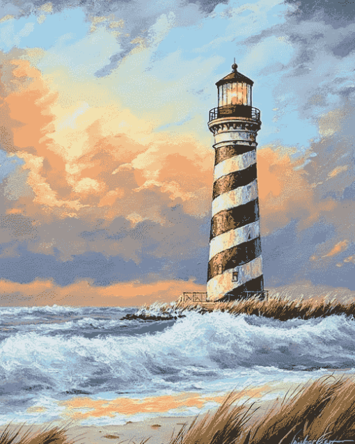 Hatteras Lighthouse Seascape Diamond Painting