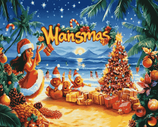 Hawaiian Christmas Animation Diamond Painting