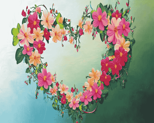 Heartfelt Blossoms Roses Diamond Painting