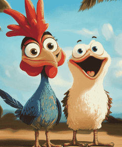 Hei Hei and Pua Cartoon Diamond Painting