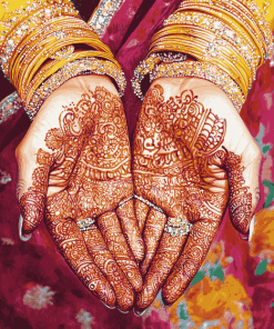 Henna-Inspired Wedding Hand Jewelry Diamond Painting