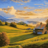 Hillside Farm Landscapes Diamond Painting