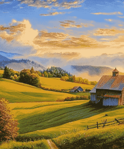 Hillside Farm Landscapes Diamond Painting