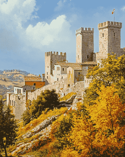 Historic Rocca Maggiore Italy Diamond Painting