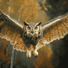 Horned Owl Birds Diamond Painting