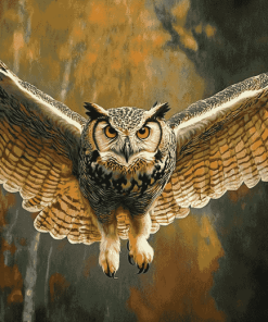 Horned Owl Birds Diamond Painting