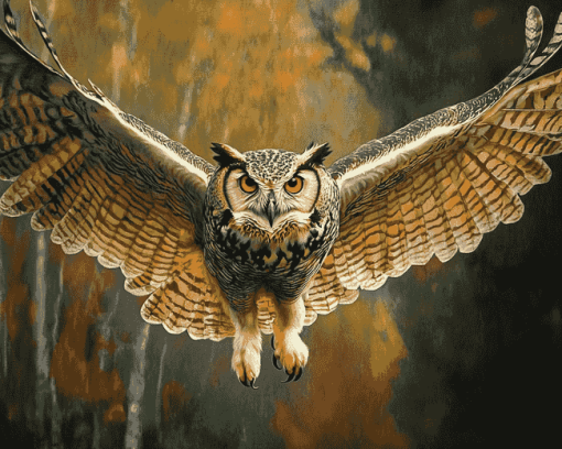 Horned Owl Birds Diamond Painting