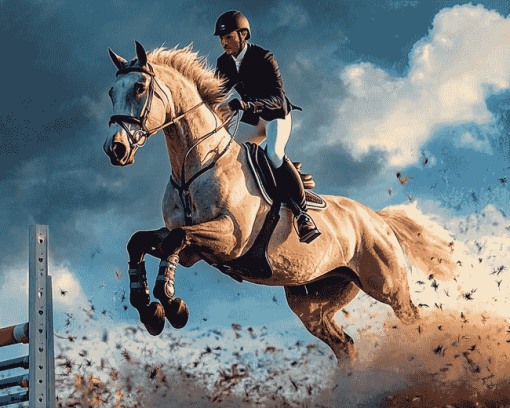 Horse Show Jumping Diamond Painting